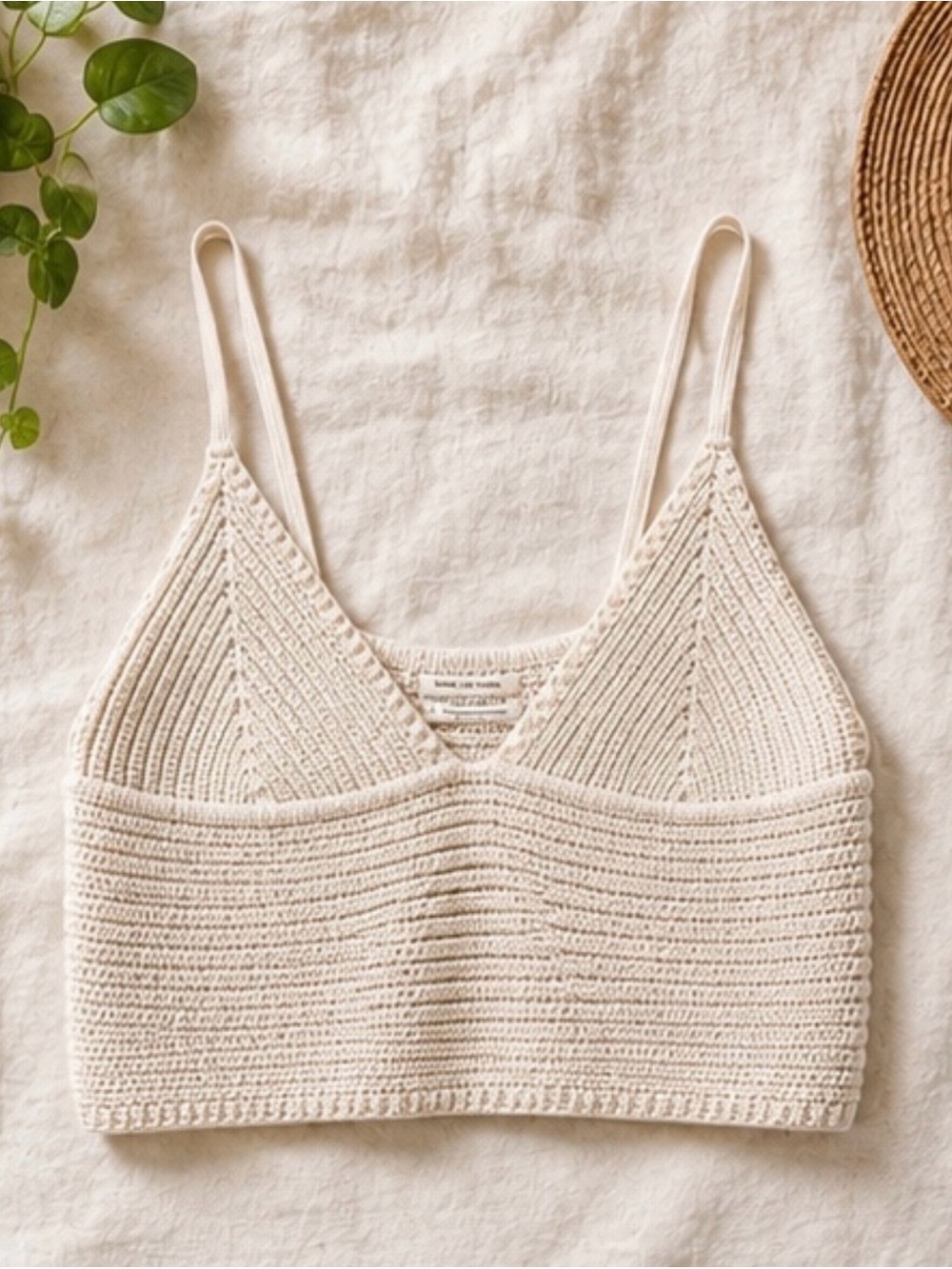 Urban Outfitters Cropped Crochet V-Neck Knit Top